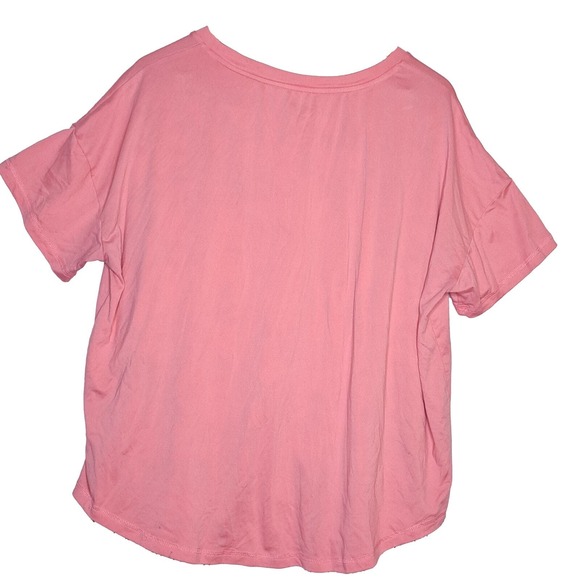 BeYourself Pajama Set Womens XL Pink Floral Weekend‎ Tee Comfy Lounge Sleepwear - Picture 2 of 11